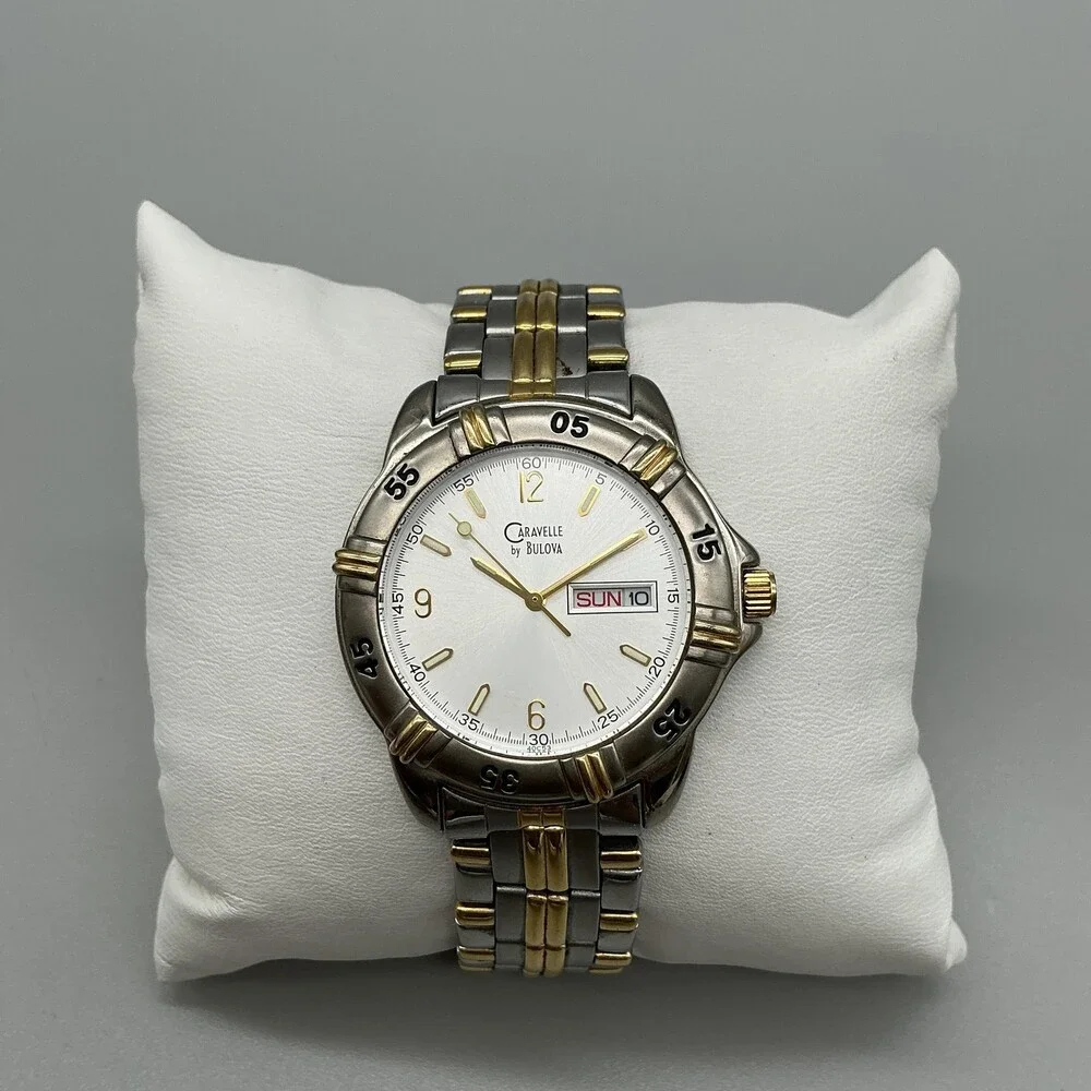 Caravelle By Bulova Mens Watch 37mm Two Tone 40C53 Non Running